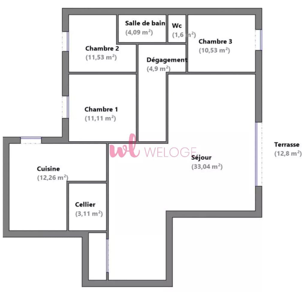 Vourles – Centre village - T4 3 chambres - 91m² environ avec terrasse — photo 13
